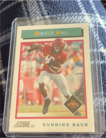 2022 Panini Score 1992 Throwback #TB5 Breece Hall — front