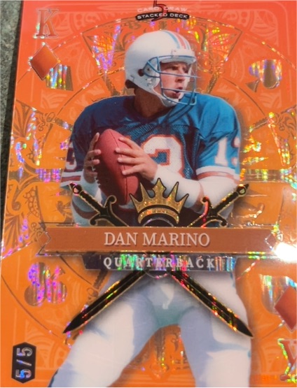 2024 Wild Card 5 Card Draw Stacked Deck Dan Marino Orange #5/5 — front