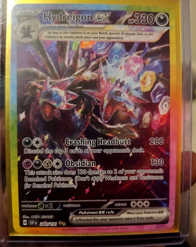 2024 Pokémon SV08: Surging Sparks #240/191 Hydreigon ex — front