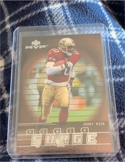 1999 Upper Deck MVP Power Surge #PS12 Jerry Rice — front
