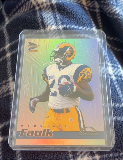 1999 Pacific Prism Premier Date #124 Marshall Faulk — front