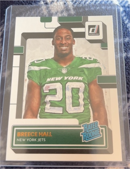 2022 Donruss #314 Breece Hall Rated Rookie Canvas Portrait — front