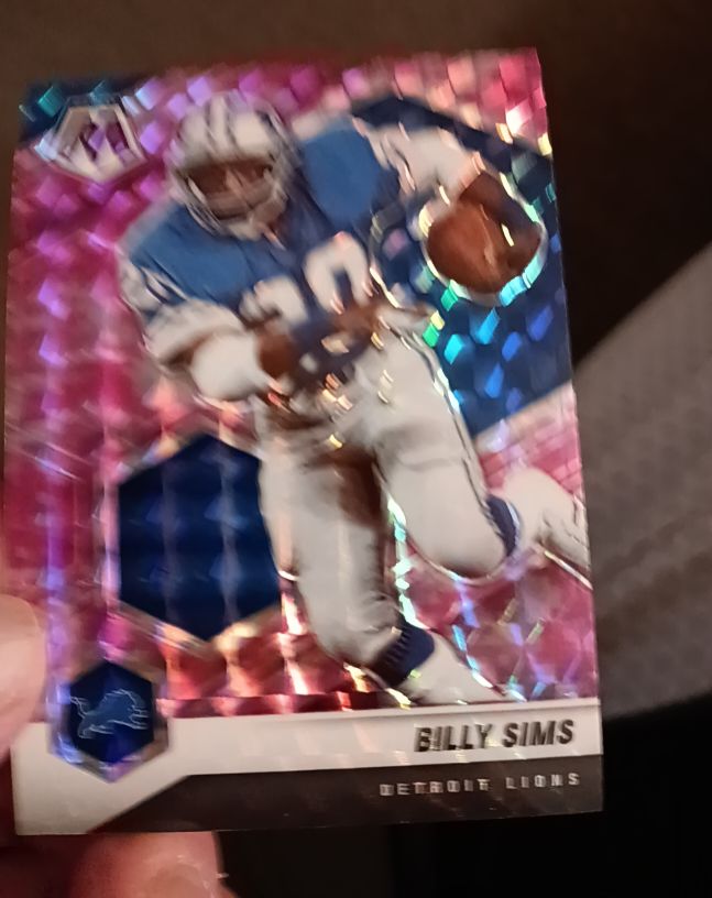 2021 Panini Mosaic Billy Sims Pink Camo Prizm — front