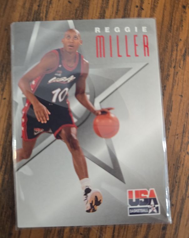 1996 Skybox Texaco USA Basketball #5 Reggie Miller — front