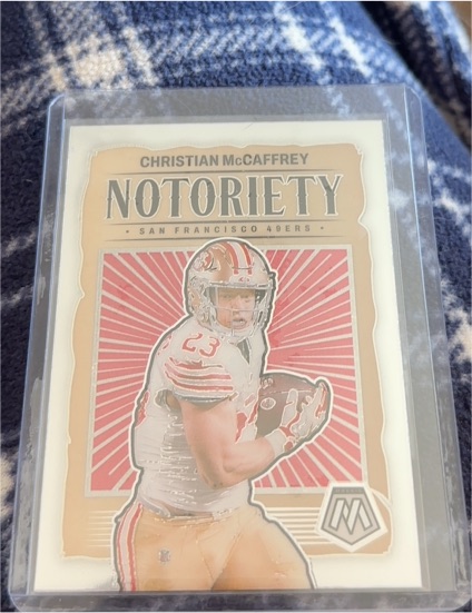 2024 Panini Mosaic #9 Christian McCaffrey Notoriety — front