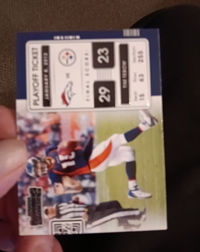 2021 Panini Contenders #PLT-TTE Tim Tebow Playoff Tickets — front