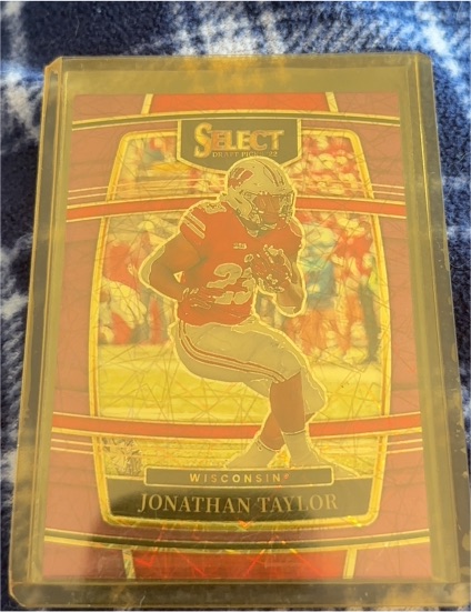 2022 Panini Select Draft Picks Jonathan Taylor Red Lazer Prizm — front