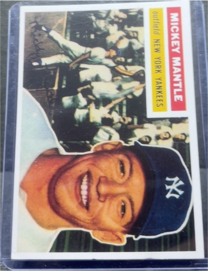 1956 Topps #135 Mickey Mantle — front