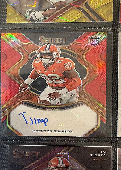 2023 Panini Select Draft Picks Rookie Signatures #RS-TSI Trenton Simpson — front