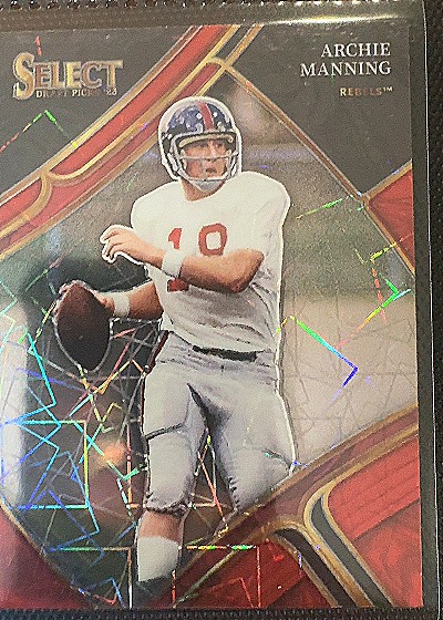 2023 Panini Select Draft Picks #178 Archie Manning Red Lazer Prizm — front