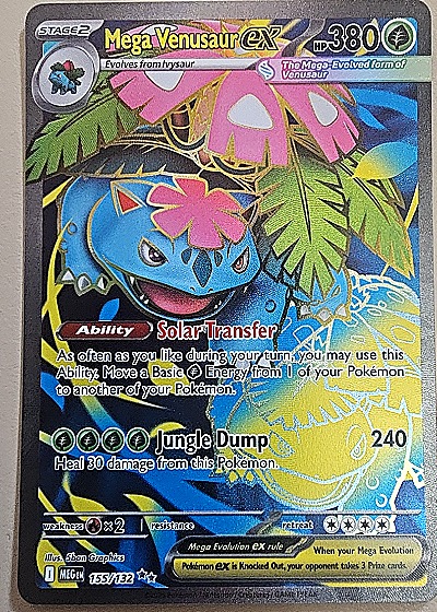 2025 Pokémon TCG Mega Venusaur ex 155/132 Mega Evolution — front