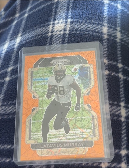 2020 Panini Prizm Orange Lazer #Latavius Murray — front