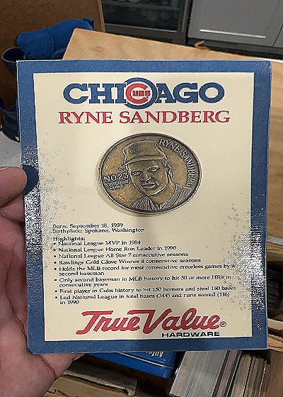 1992 Ryne Sandberg True Value Career Highlights Coin Chicago Cubs HOF — front