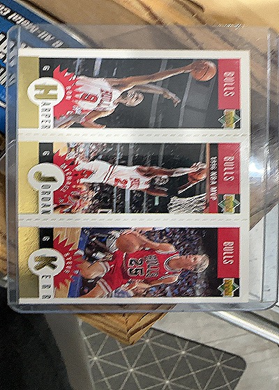 1996-97 Upper Deck Collector's Choice Gold Mini #B1 Michael Jordan Ron Harper Steve Kerr — front