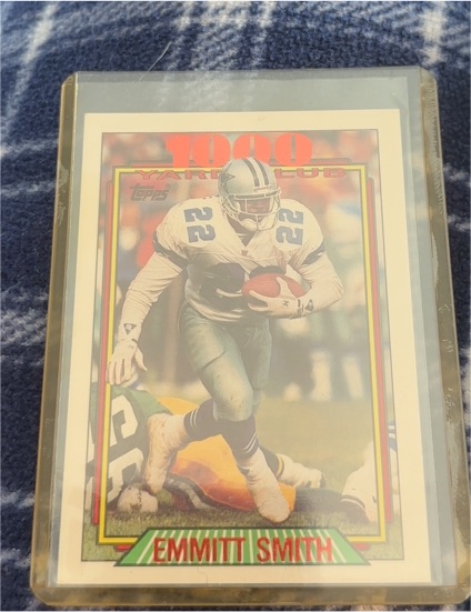 1992 Topps 1000 Yard Club #1 Emmitt Smith — front