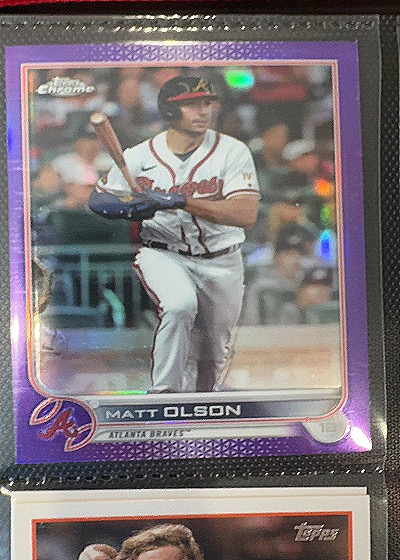 2022 Topps Chrome Update #USC72 Matt Olson Purple Refractor — front