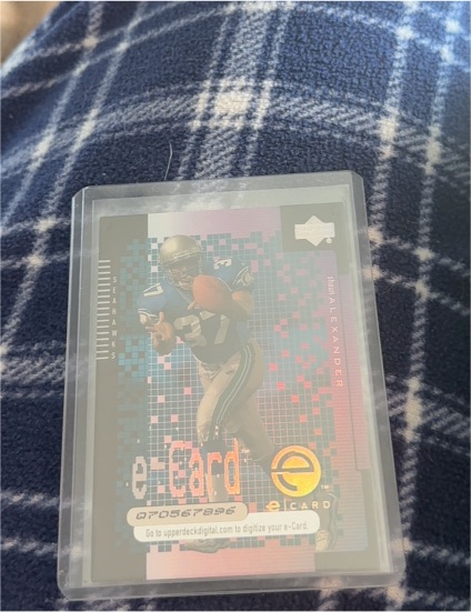 2000 Upper Deck Football e-Card #SA Shaun Alexander Rookie Card — front