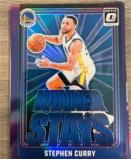 2024-25 Donruss Optic #3 Stephen Curry Winner Stays Purple — front