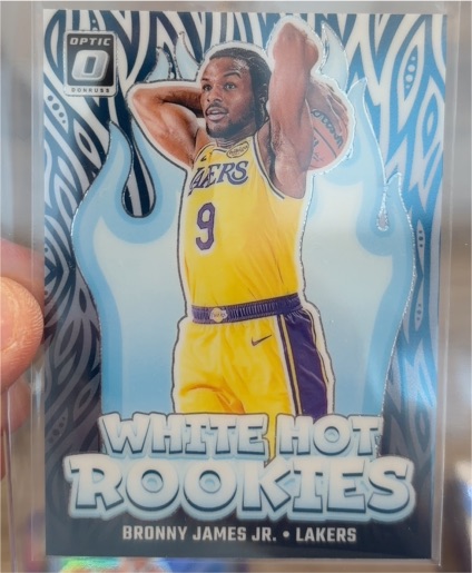 2024-25 Donruss Optic #15 Bronny James Jr. White Hot Rookies — front