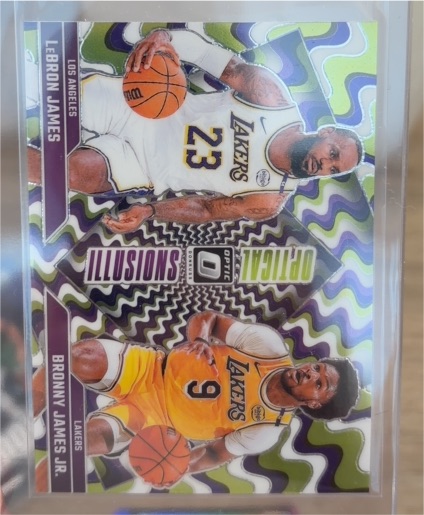2024-25 Panini Donruss Optic #2 LeBron James & Bronny James Jr. Optical Illusions — front