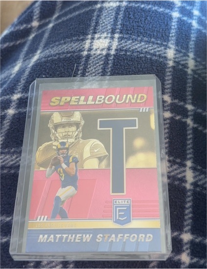 2022 Panini Donruss Elite Spellbound Pink Letter T #SB-MS2 Matthew Stafford — front