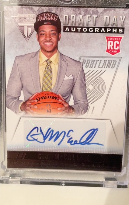 2013-14 Panini Titanium Draft Day Autographs #5 C.J. McCollum — front