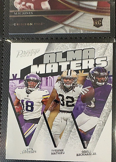 2023 Panini Prestige Alma Maters #AM-15 Justin Jefferson Tyrann Mathieu Odell Beckham Jr. — front