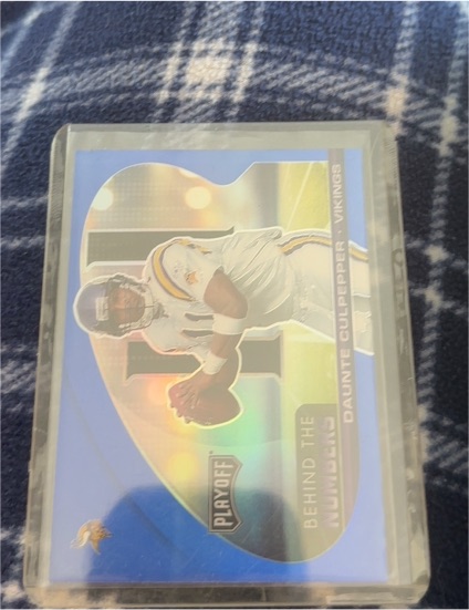 2021 Panini Playoff #BTN-DCU Daunte Culpepper Behind the Numbers Blue — front