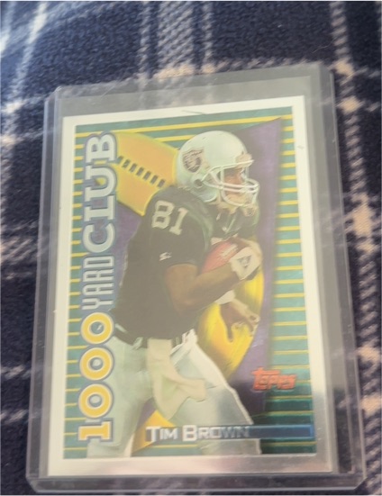 1994 Topps Chrome 1,000 Yard Club #5 Tim Brown — front