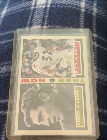 2001 Topps Heritage Then and Now #TN-BL Ray Lewis / Chuck Bednarik — front