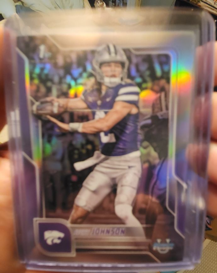 2025 Bowman University Chrome #42 Avery Johnson Kansas State Wildcats — front