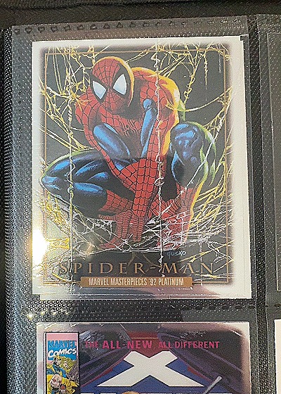 2024 SkyBox Marvel Masterpieces '92 Platinum #87 Spider-Man — front