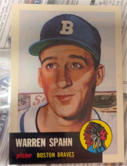 1953 Topps #147 Warren Spahn — front