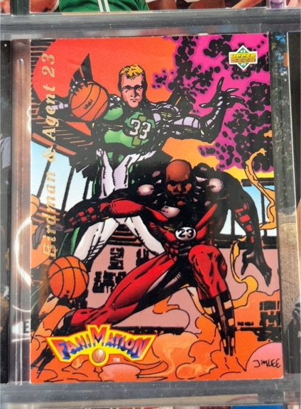 1992-93 Upper Deck #510 Larry Bird & Michael Jordan Fanimation — front