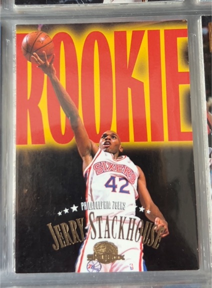 1995-96 SkyBox Premium #235 Jerry Stackhouse Rookie Philadelphia 76ers — front