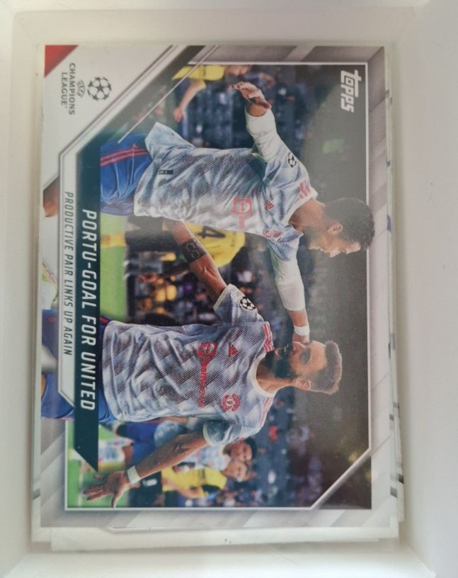 2021-22 Topps UEFA Champions League #128 Bruno Fernandes / Cristiano Ronaldo — front
