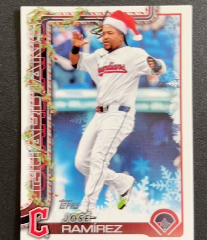 2025 Topps Holiday #H195 Jose Ramirez Santa Hat — front