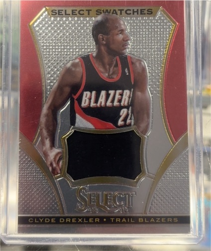 2013-14 Panini Select Select Swatches Clyde Drexler Trail Blazers — front
