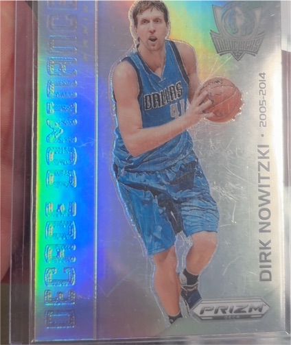 2023-24 Panini Prizm Deca Decade Dominance Silver #1 Dirk Nowitzki — front