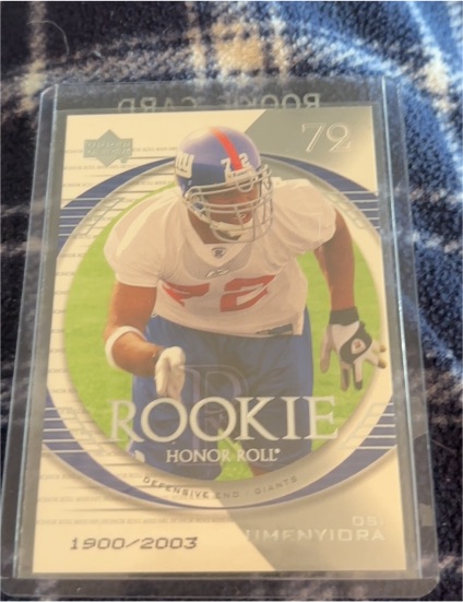 2003 Upper Deck Honor Roll #186 Osi Umenyiora — front