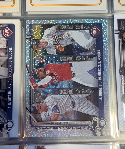 2025 Topps Series 1 #29 American League Leaders Aaron Judge Jose Ramirez Brent Rooker — front
