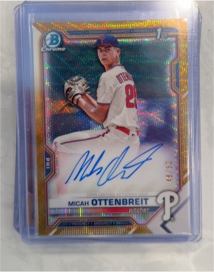 2021 Bowman Chrome Draft Autograph #CDA-MO Micah Ottenbreit — front