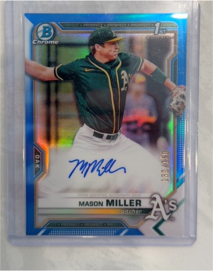 2021 Bowman Chrome Draft #CDA-MMIL Mason Miller — front