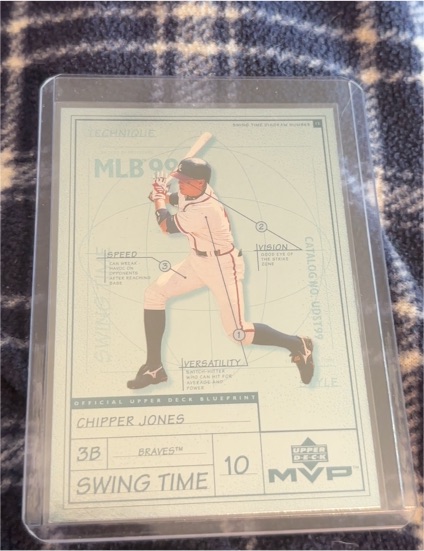 1999 Upper Deck MVP Swing Time #S9 Chipper Jones — front