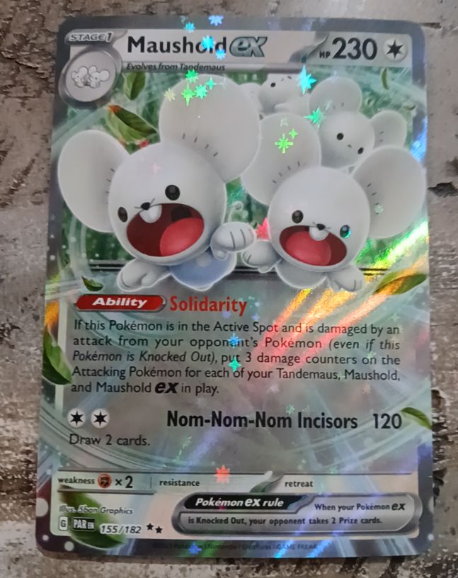 2023 Pokémon TCG SV04: Paradox Rift #155/182 Maushold ex — front