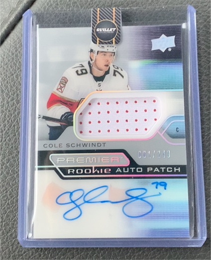 2021-22 Upper Deck Premier #AR-SC Cole Schwindt Rookie Auto Patch — front