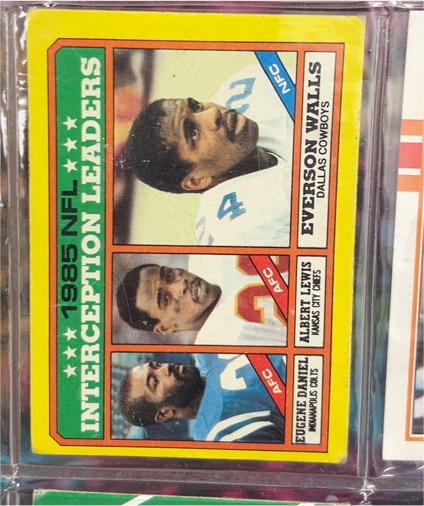 1986 Topps #229 Everson Walls / Albert Lewis / Eugene Daniel — front