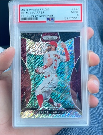 2019 Panini Prizm #148 Bryce Harper Burgundy Shimmer — front
