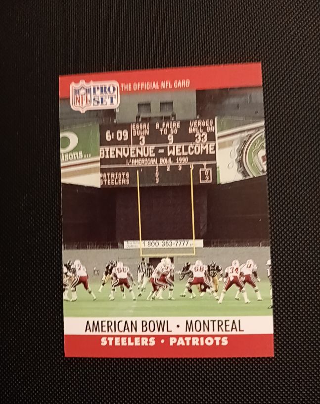 1990 Pro Set American Bowl #784 Steelers Patriots — front