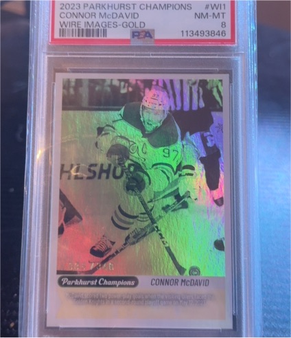 2023-24 Upper Deck Parkhurst Champions #WI-1 Connor McDavid Wire Images Gold — front